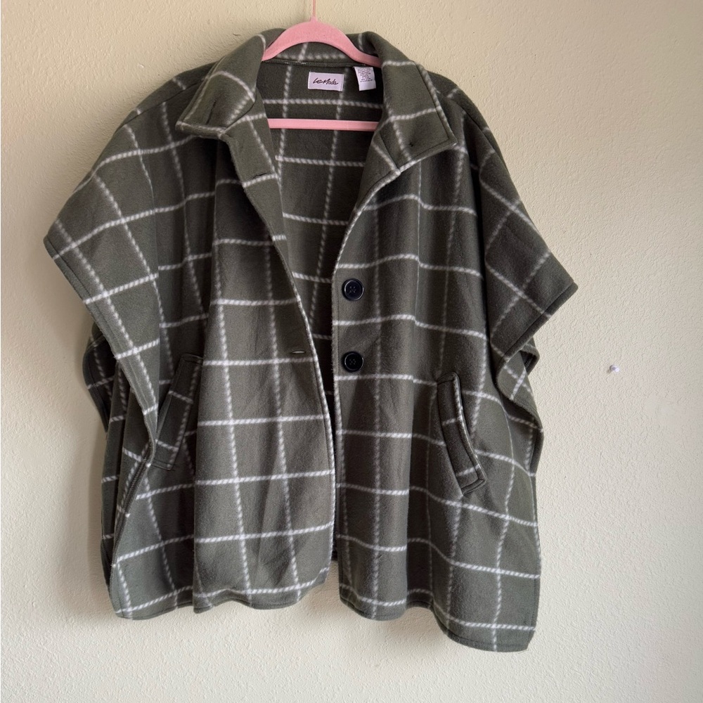 LeModa Olive Plaid Cape